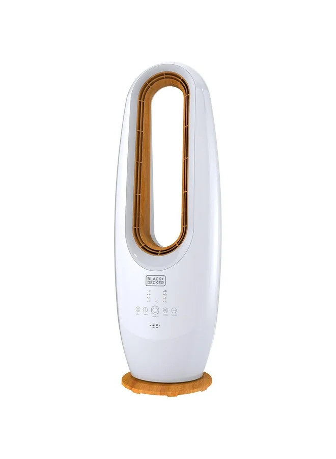 BLACK+DECKER 70W Bladeless Fan with Remote White and Brown 91 x 26.5 x 32.5 cm FBL85-B5