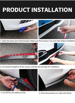 GROIC 2.5m/8.2ft Front Lip Auto Parts Car Carbon Fiber Front Lip, Front Bumper Lip, Carbon Lip Spoiler Waterproof Protection, Modification of Bumper for Automobile General Front Lip Automobile Supplies  - Image 3
