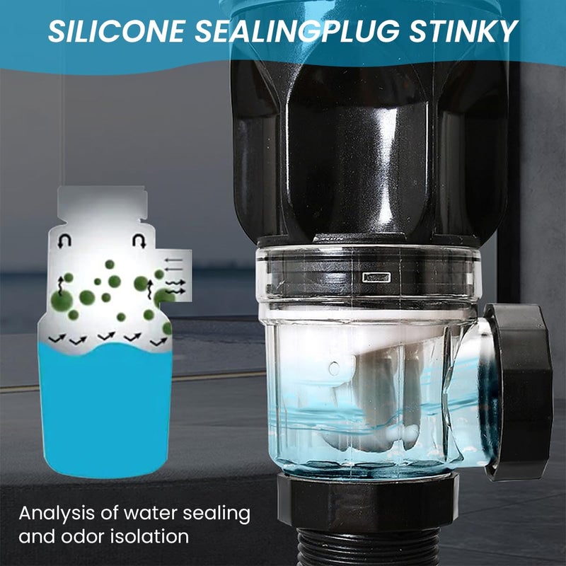 HASTHIP® Sink Drain Kit with Flexible Expandable P-Trap Sink Drain Pipe Tube Anti-Odor Bathroom 3 in 1 Plumbing, Fits for 3-4.5 cm Drain Hole, for Kitchen Bathroom Sewer - Image 5