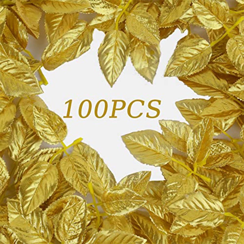 INSUNSIX 100 قطعة من أوراق الورد الاصطناعية باللون الوردي الذهبي للزينة في حفلات الزفاف والديكورات الحفلات
