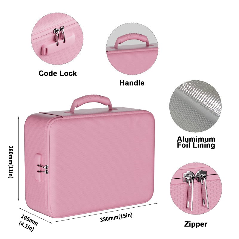 DocSafe 5200Â°F Document Organizer with Lock,Upgraded Heat Insulated Fireproofï¼†Waterproof Box 8 Layers File Organizer,Portable Home Travel Safe Storage for Important Documents, Files,Pink (Soft) - Image 5