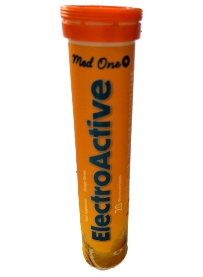 MedOne Electroactive Effervescent Tablets Orange Flavour 20 Tablets – Electrolyte Hydration Support - Image 2