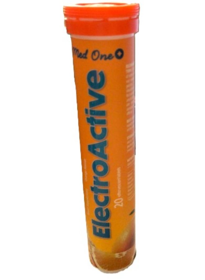MedOne Electroactive Effervescent Tablets Orange Flavour 20 Tablets – Electrolyte Hydration Support - Image 1