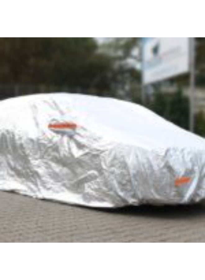 AMIO ALUMINIUM CAR COVER with ZIP, REFLECTIVE, 120g + cotton,Silver, size: SUV/VAN XL - Image 3