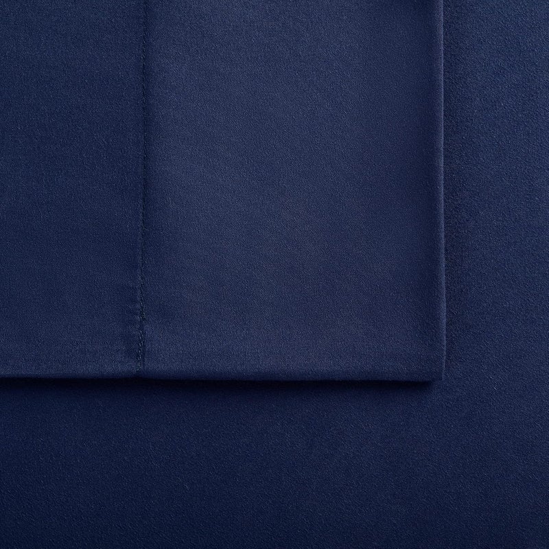 Serta Simply Clean Super Soft Hypoallergenic Stain Resistant Deep Pocket 3 Pieces Solid Bed Sheet Set, Twin XL, Navy - Image 5