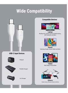 VOLTME USB C Cable 100W, USB C to USB C Charging Cable Soft Silicon PD 5A Fast Charge Type C Cable for iPhone 15/15 Pro/15 Pro Max, MacBook Air/Pro, iPad Pro, Samsung Galaxy S24/S24 Ultra, Pixel (1m White)  - Image 5