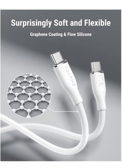 VOLTME USB C Cable 100W, USB C to USB C Charging Cable Soft Silicon PD 5A Fast Charge Type C Cable for iPhone 15/15 Pro/15 Pro Max, MacBook Air/Pro, iPad Pro, Samsung Galaxy S24/S24 Ultra, Pixel (1m White)  - Image 4