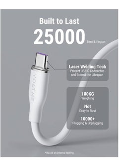 VOLTME USB C Cable 100W, USB C to USB C Charging Cable Soft Silicon PD 5A Fast Charge Type C Cable for iPhone 15/15 Pro/15 Pro Max, MacBook Air/Pro, iPad Pro, Samsung Galaxy S24/S24 Ultra, Pixel (1m White)  - Image 3