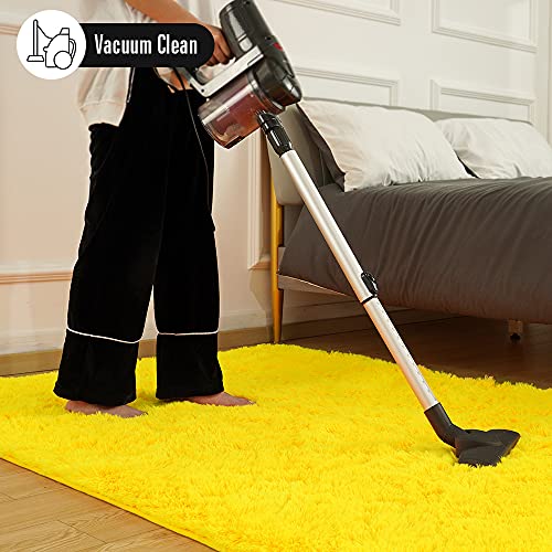 Amearea Premium Soft Fluffy Rug 4x5.3 Feet, Fuzzy Area Rugs for Bedroom, Shag Carpet for Living Room Nursery Kids Room Decor, Comfortable Indoor Furry Dorm Carpets, Yellow - Image 4