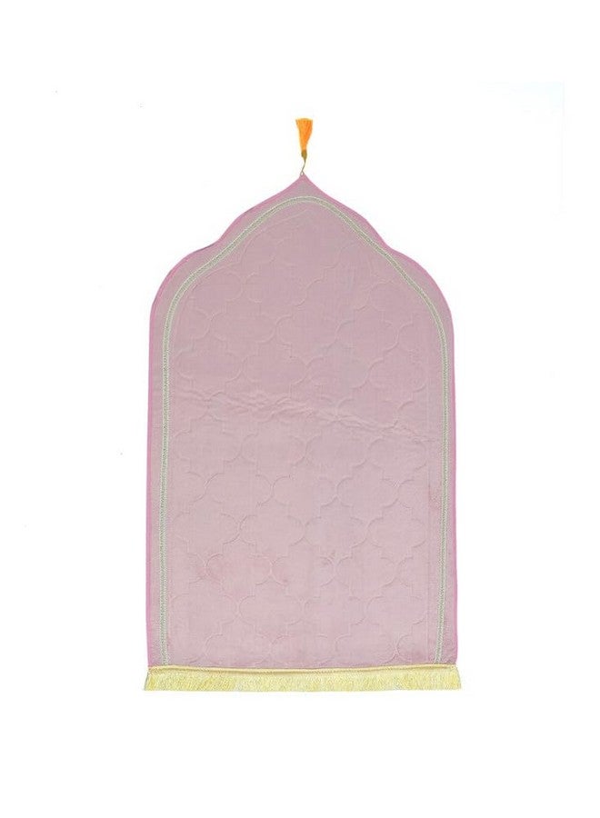 DEESAK Premium Velvet Aasan/Table Cover/Prayer/Meditation Janamaz for Namaz Muslim|44x27 Inch,Laser Cut -Pink - Image 3