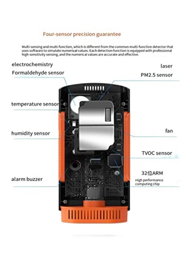 Air Quality Screen Formaldehyde Detector Air Quality Screen PM2.5 PM10 PM1.0 Temperature Humidity Screen Home Air Quality Testing Instrument - Image 5