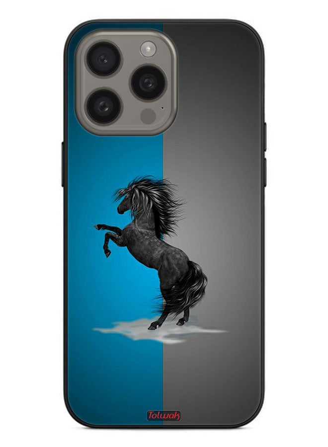 Tolwak Apple iPhone 15 Pro Protective Case Cover Horse Art - Image 2