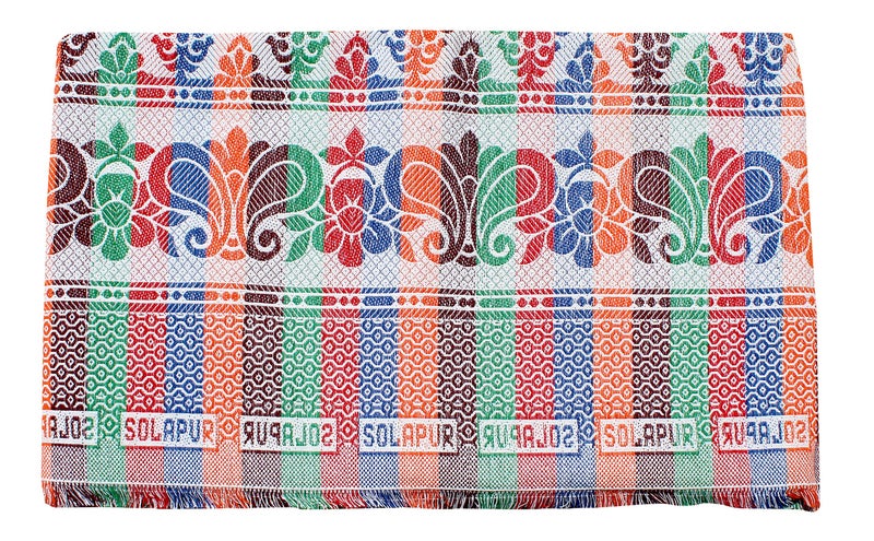 Mandhania Delux Quality Solapur Chaddar 100% Cotton Dailyuse Single Bed Blanket Pack of 1 Multicolor - Image 2