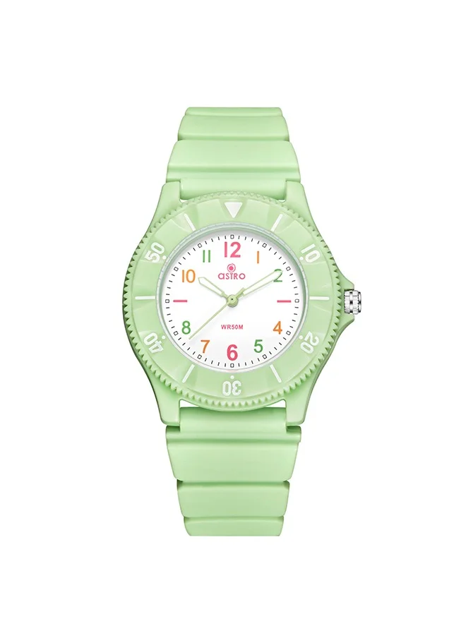 أسترو Astro A23826-PPGW Kids Analog Display Watch & Thermoplastic Polyurethane Strap Green