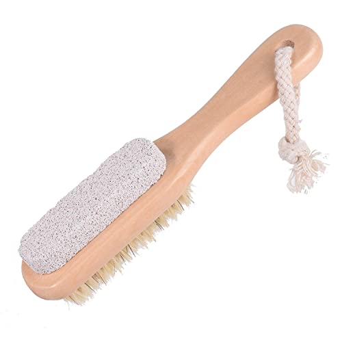 Amzgear Natural Pumice Stone Combo foot Brush, Body Exfoliating Double Side Soft Bristle Wood Brush, Suitable for Pedicure Brush Kit Tool for Cleanse, Scrub & File Dead Skin Callus Remover (Pack of 2) - Image 1