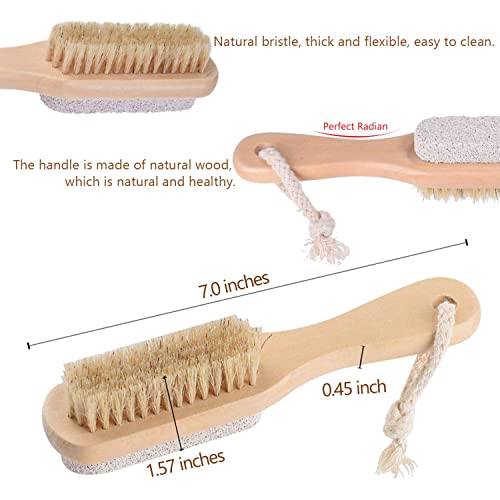 Amzgear Natural Pumice Stone Combo foot Brush, Body Exfoliating Double Side Soft Bristle Wood Brush, Suitable for Pedicure Brush Kit Tool for Cleanse, Scrub & File Dead Skin Callus Remover (Pack of 2) - Image 4
