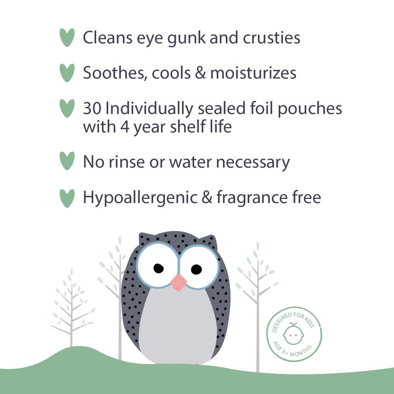Natural Essentials Lil' Peepers Baby Eye Wipes and Eyelid Cleanser, Preservative-Free & Rinse-Free, Pediatrician Recommended Hypoallergenic Soft Eyelid Wipes for Babies, Kids and Adults (30 Count) - Image 4