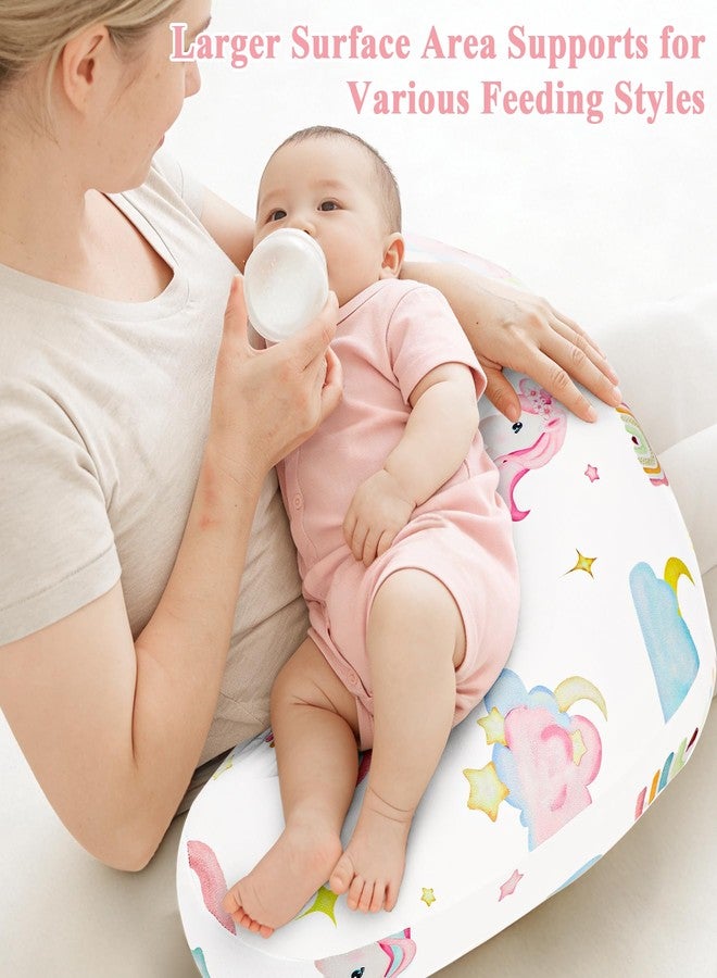 Pea Pod Nursing Pillow Cover, Soft Stretchy Nursing Cover for New-Designed Breastfeeding Pillow, Removable Feeding Slipover for Baby Boy and Girls, Cute Unicorn Pattern - Image 3