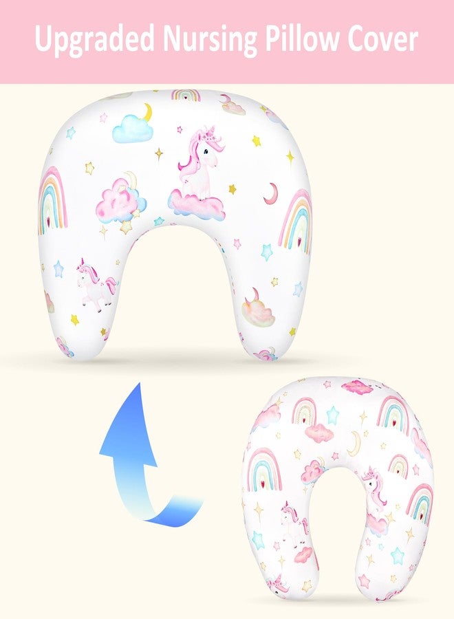 Pea Pod Nursing Pillow Cover, Soft Stretchy Nursing Cover for New-Designed Breastfeeding Pillow, Removable Feeding Slipover for Baby Boy and Girls, Cute Unicorn Pattern - Image 2