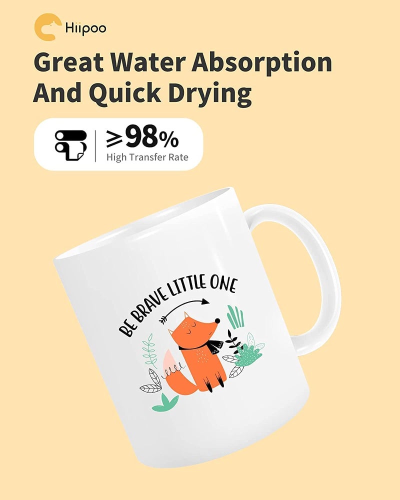 Hiipoo ورق هايبو للطباعة بالتسامي 8.5x11 بوصة، يعمل مع حبر التسامي وطابعات إبسون ساغراس لطباعة الأكواب والقمصان والأقمشة الخفيفة وغيرها من المواد القابلة للطباعة بالتسامي (110 ورقة، 120 جرام) (A-8.5x11) - Image 3