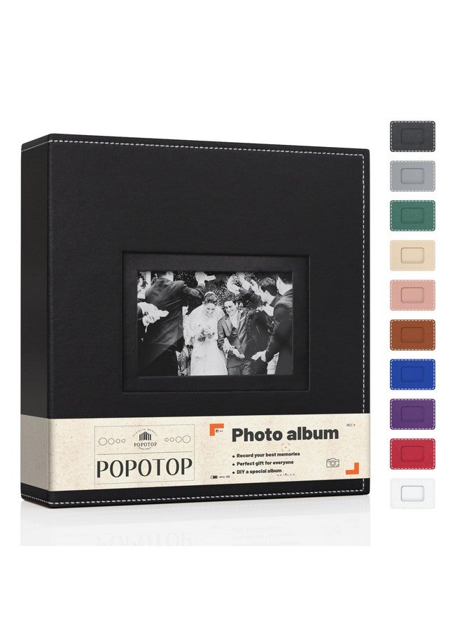 Popotop Photo Album 4x6 300 Pockets with Leather Hardcover Cover, Small Photo Album Holder Book with 50Pcs Pages for Family Travel Wedding Baby Gifts - Image 1