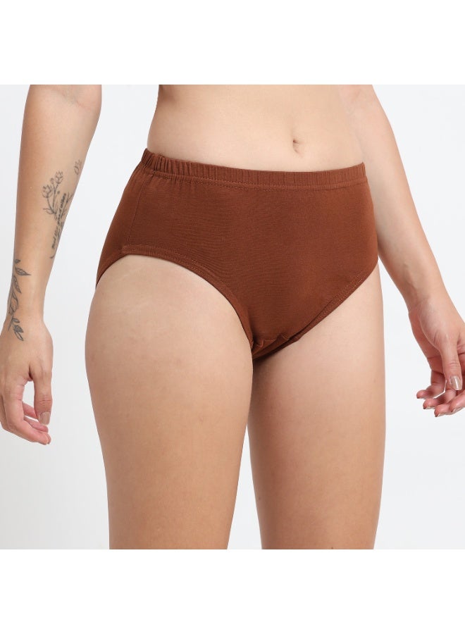 DUJE Women’s Lycra Panty IE (1-Piece – Brown) | 95% Cotton 5% Spandex | Stretchable, Breathable, Sweat-Absorbing, Anti-Bacterial & Odour-Free Everyday Comfort Innerwear - Image 4