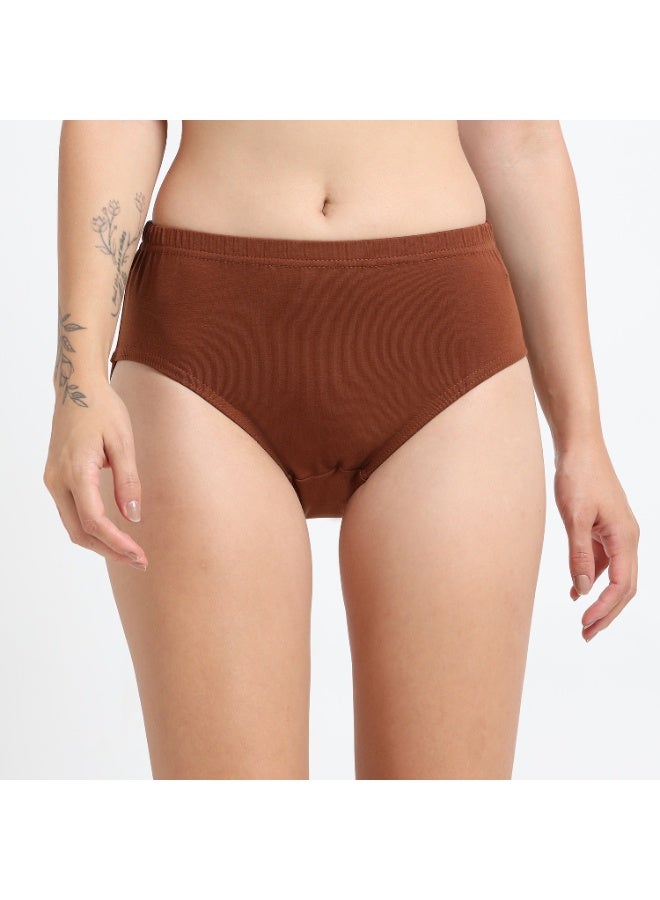 DUJE Women’s Lycra Panty IE (1-Piece – Brown) | 95% Cotton 5% Spandex | Stretchable, Breathable, Sweat-Absorbing, Anti-Bacterial & Odour-Free Everyday Comfort Innerwear - Image 2