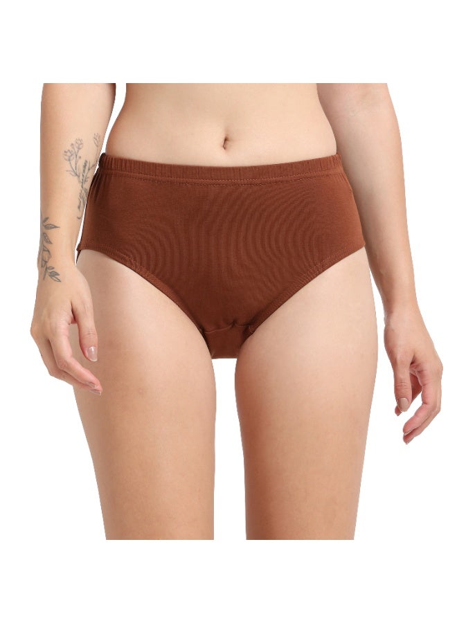 DUJE Women’s Lycra Panty IE (1-Piece – Brown) | 95% Cotton 5% Spandex | Stretchable, Breathable, Sweat-Absorbing, Anti-Bacterial & Odour-Free Everyday Comfort Innerwear - Image 1