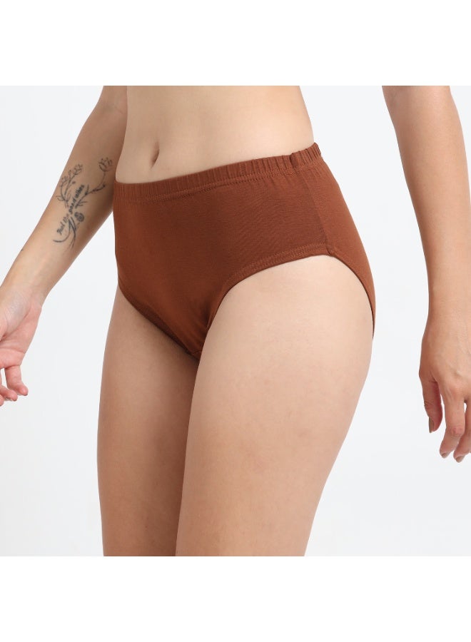 DUJE Women’s Lycra Panty IE (1-Piece – Brown) | 95% Cotton 5% Spandex | Stretchable, Breathable, Sweat-Absorbing, Anti-Bacterial & Odour-Free Everyday Comfort Innerwear - Image 3