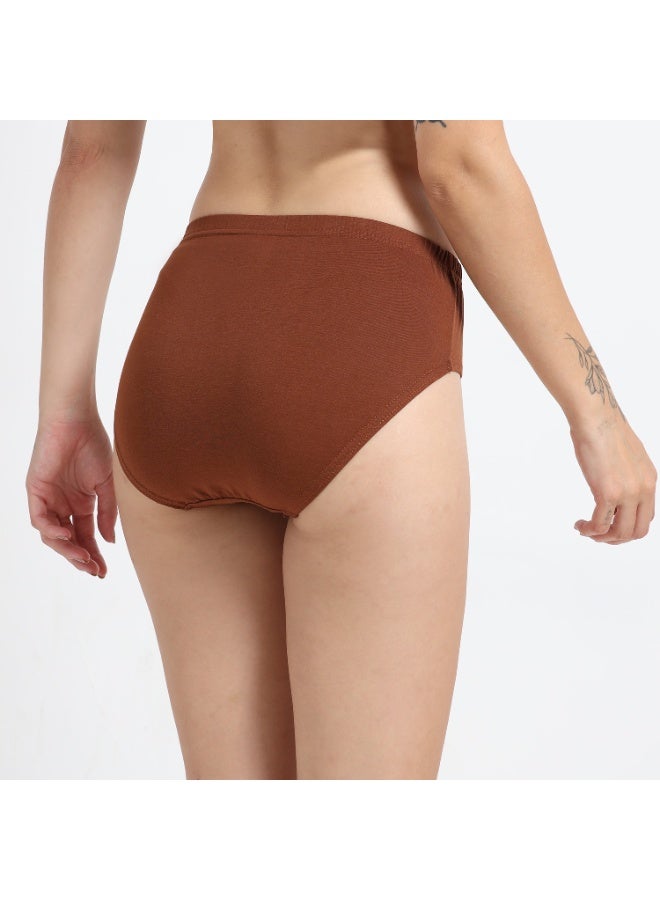 DUJE Women’s Lycra Panty IE (1-Piece – Brown) | 95% Cotton 5% Spandex | Stretchable, Breathable, Sweat-Absorbing, Anti-Bacterial & Odour-Free Everyday Comfort Innerwear - Image 5