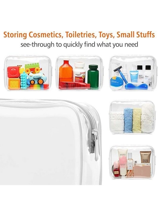 VIKIJO Makeup Cosmetic Pouch Organizer Cosmetic Bag Portable Waterproof Organizer Travel Pouch for Women (Pack of 3, White) - Image 3