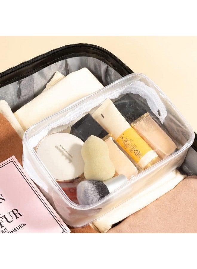 VIKIJO Makeup Cosmetic Pouch Organizer Cosmetic Bag Portable Waterproof Organizer Travel Pouch for Women (Pack of 3, White) - Image 4