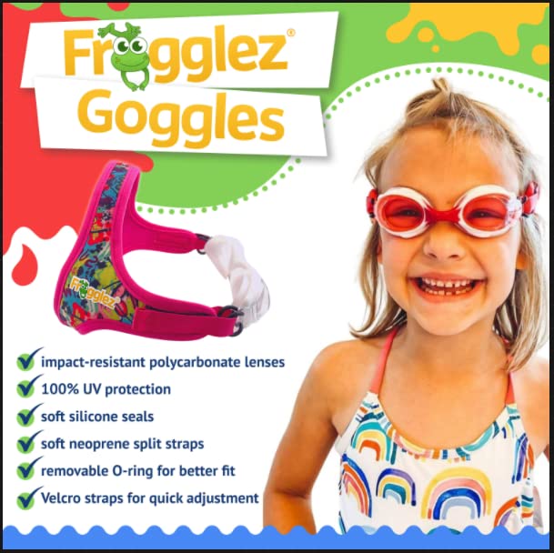 Frogglez Kids Swim Goggles with Pain-Free Strap | Ideal for Ages 3 – 10 in Swimming Lessons | Leakproof, No Hair Pulling, UV Protection | Swimming Goggles for Kids Recommended by Olympic Swimmers - Image 4