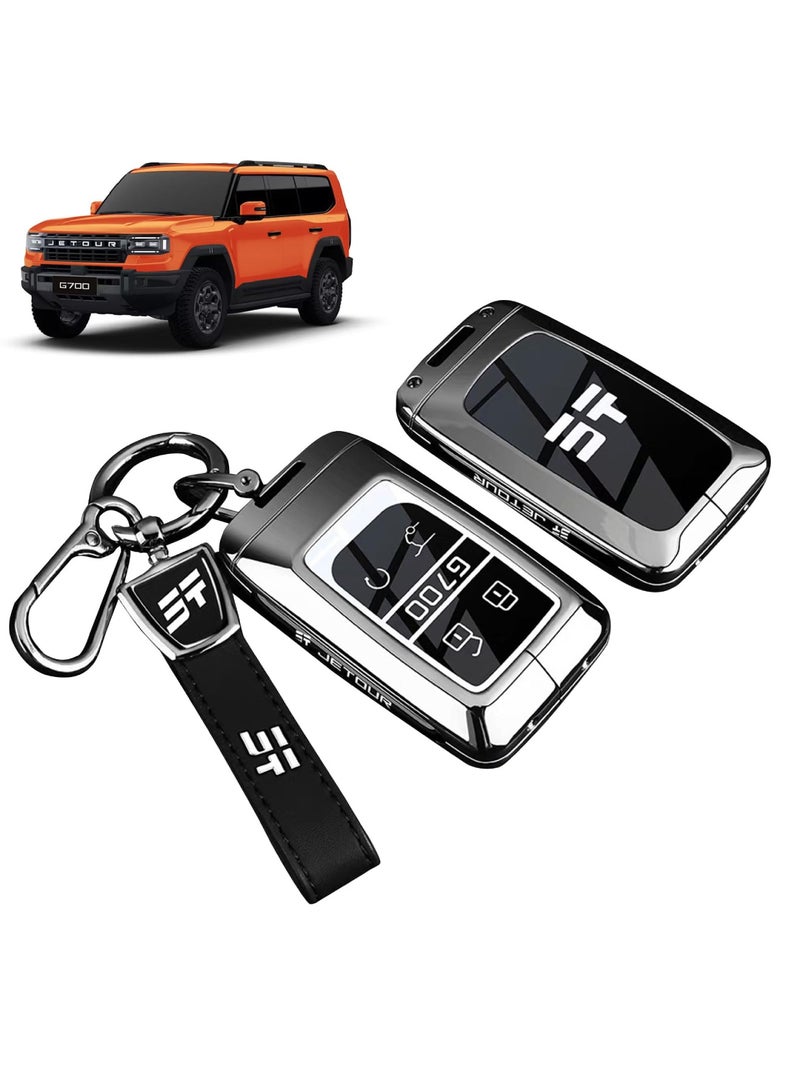 Adando Car Key Shell Cover Compatible with Jetour G700 2025 2026 Key Zinc Alloy And PU Material Car Smart Key Case Cover Full Protection g700 2025 2026 Key Shells - Image 1