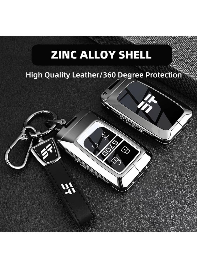 Adando Car Key Shell Cover Compatible with Jetour G700 2025 2026 Key Zinc Alloy And PU Material Car Smart Key Case Cover Full Protection g700 2025 2026 Key Shells - Image 4