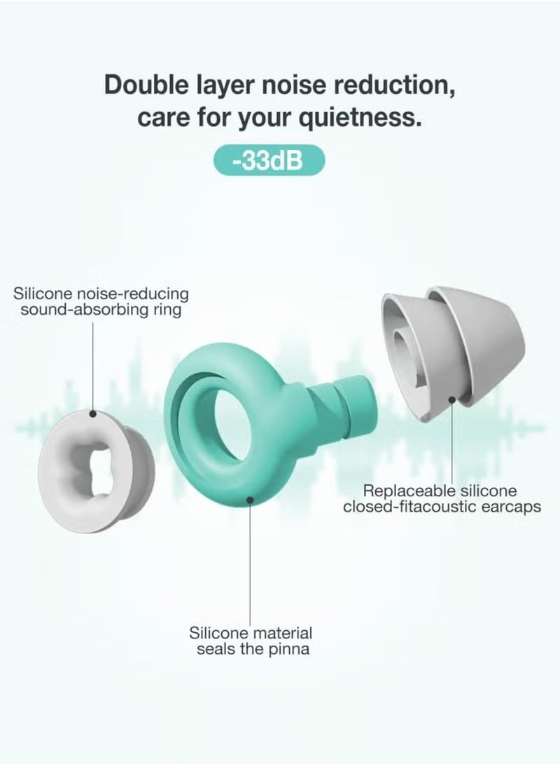Generic Ear Plugs for Sleeping Noise Cancelling, Immersive Silicone Noise Cancelling Earplugs for Sleeping, Studying, Working, Traveling, Swimming (-33dB) (Green)  - Image 3