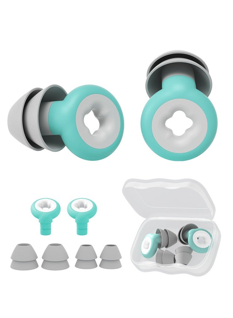 Generic Ear Plugs for Sleeping Noise Cancelling, Immersive Silicone Noise Cancelling Earplugs for Sleeping, Studying, Working, Traveling, Swimming (-33dB) (Green)  - Image 1