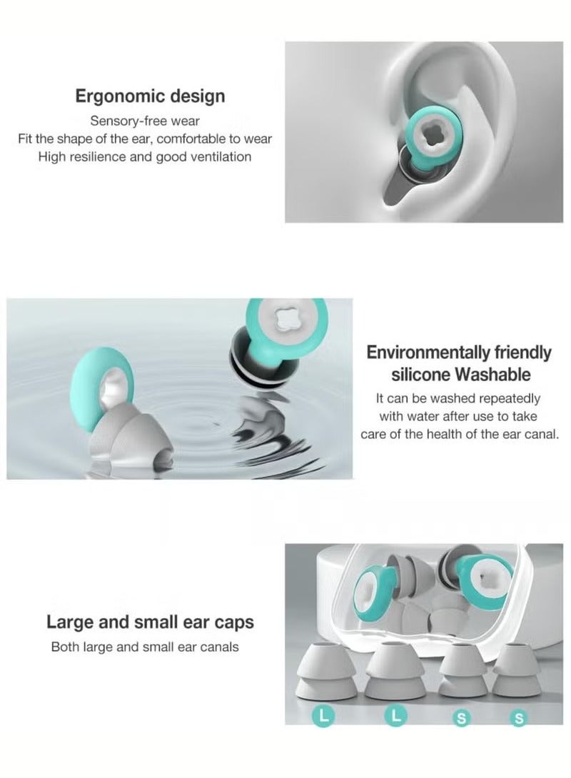 Generic Ear Plugs for Sleeping Noise Cancelling, Immersive Silicone Noise Cancelling Earplugs for Sleeping, Studying, Working, Traveling, Swimming (-33dB) (Green)  - Image 5