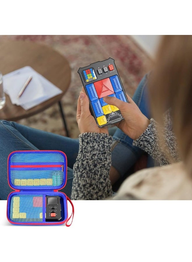 casmilee Case Compatible with Giiker Super Slide Brain Games, Brain Teaser Puzzles Organizer Storage Bag, Flow Slider Puzzle Game Holder (Blue) - Image 1