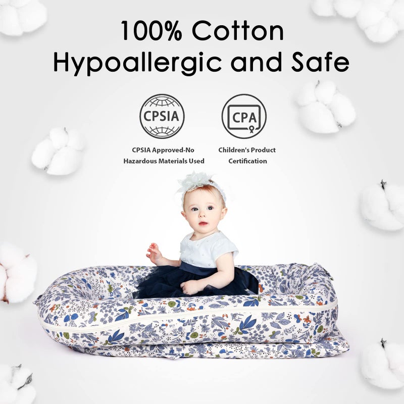 MEXXI Infant Lounger Baby Nest Replacement Cover | Hypoallergenic | Premium | [Fits Dockatot Deluxe+] (Cover Only) (Flowers) - Image 3