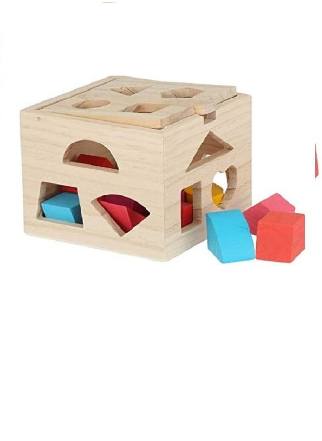 ماركة غير محددة A box game with building blocks to teach shapes, designed with 13 holes 