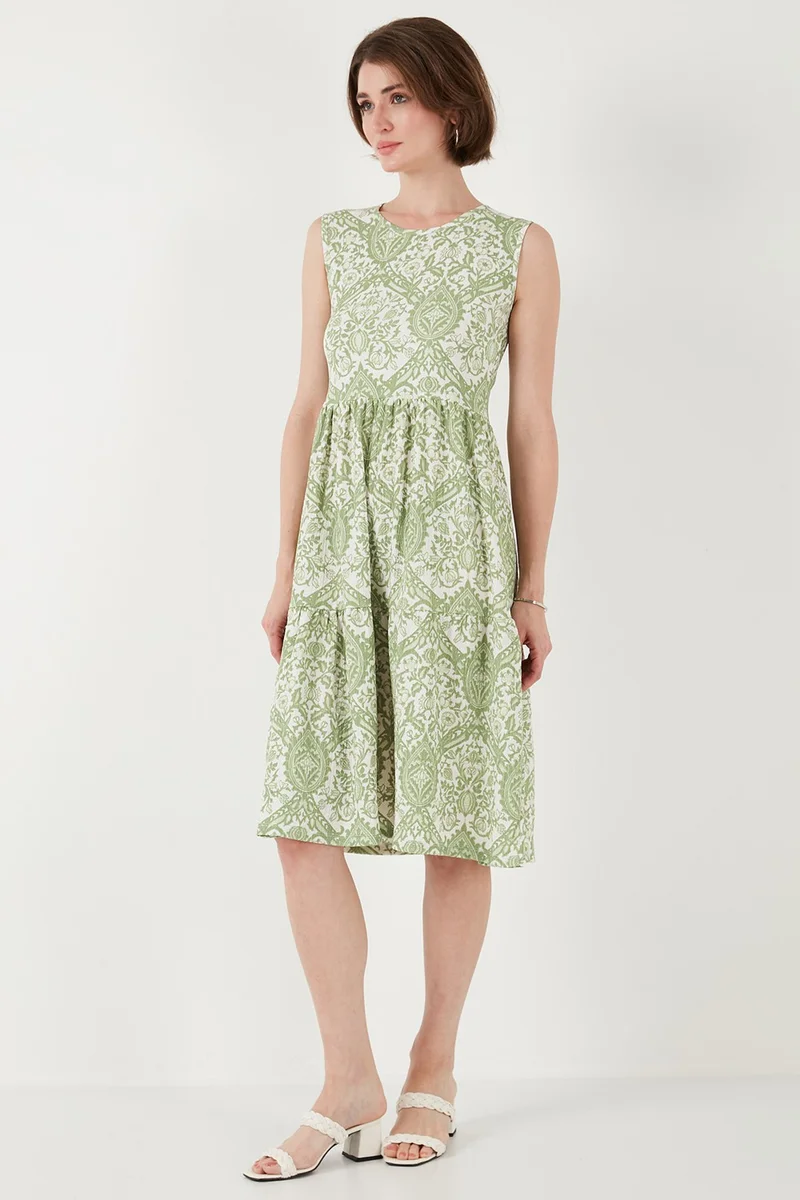 ليلا Printed Sleeveless Dress