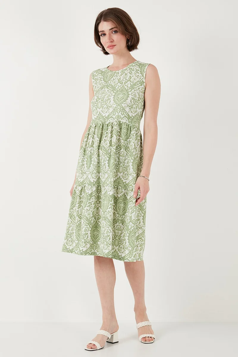 ليلا Printed Sleeveless Dress