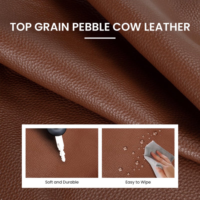 befen Genuine Leather Slouchy Hobo Purses for Women, Casual Hobo Bags Real Top Grain Leather Tote Handbags Women's Brown Shoulder Satchel for Shopping, Outing, Travel - Image 3