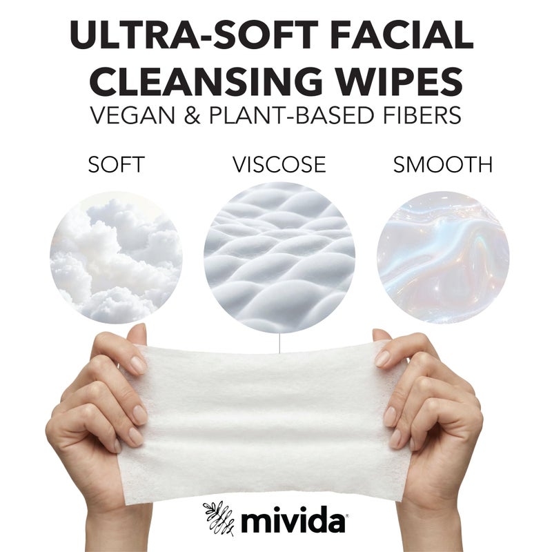 mivida Hypoallergenic makeup remover wipes travel with Vitamin E | Dermatologist Tested, Alcohol & Fragrance Free mini makeup wipes | travel makeup wipes | (10 Packs x 8 Wipes) Total 80ct - Image 4