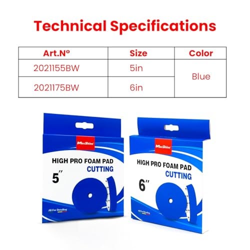 MaxShine Professional High-Pro Da Foam Pads 5.2 inches, Blue Medium Cutting/Polishing Pad, Use with DA/RO Polisher Polish Machine - Image 4