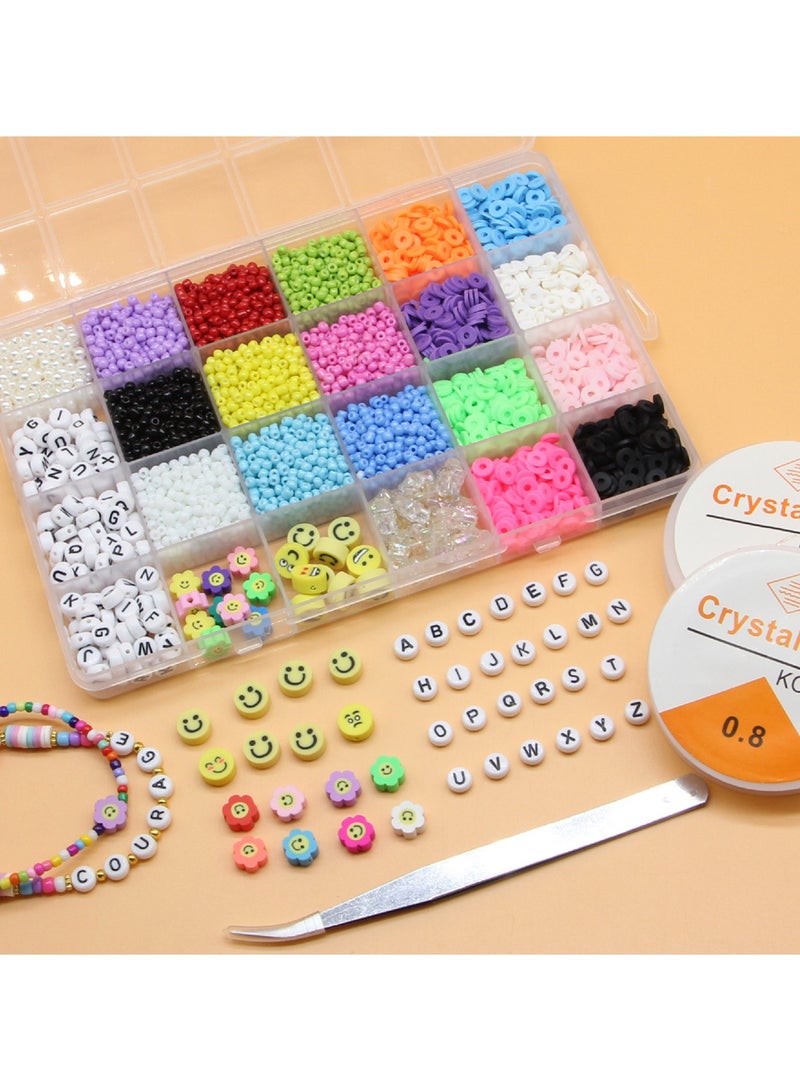 Gonice Flat Round Clay Beads for Bracelet Making Kit, Spacer Beads Kit for DIY Jewelry Making, 6mm Disc Flat Beads for Beads Necklace Making Kit - Image 3