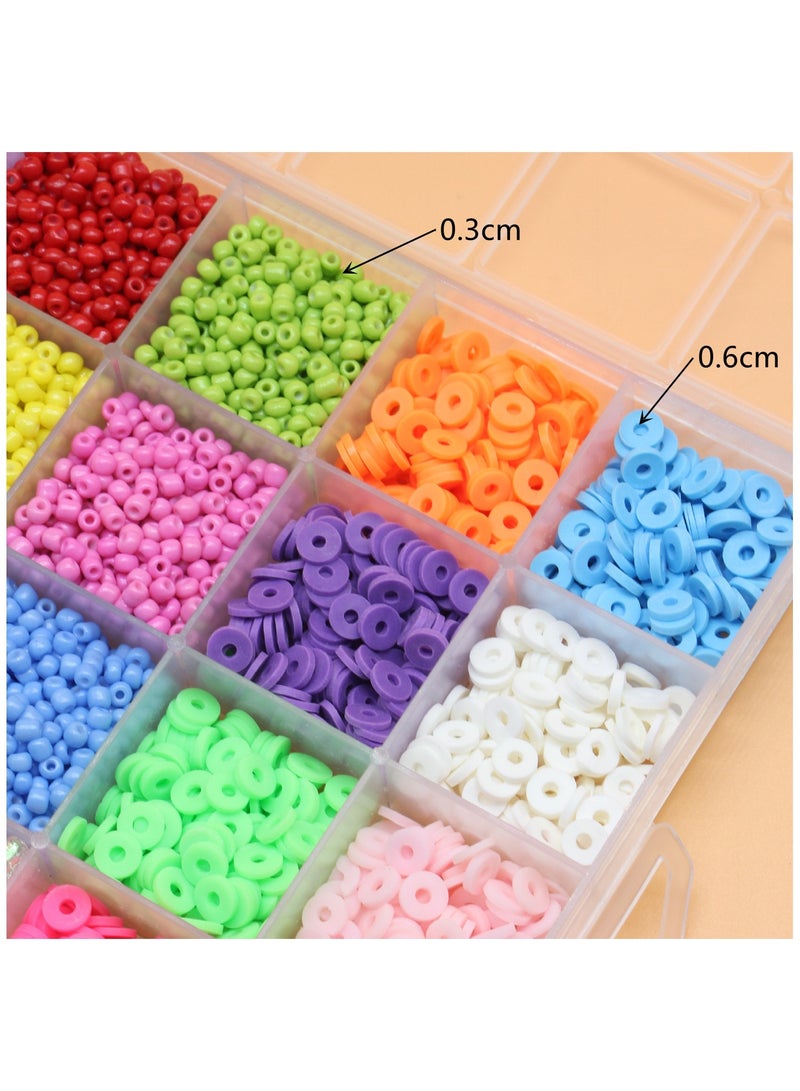 Gonice Flat Round Clay Beads for Bracelet Making Kit, Spacer Beads Kit for DIY Jewelry Making, 6mm Disc Flat Beads for Beads Necklace Making Kit - Image 2