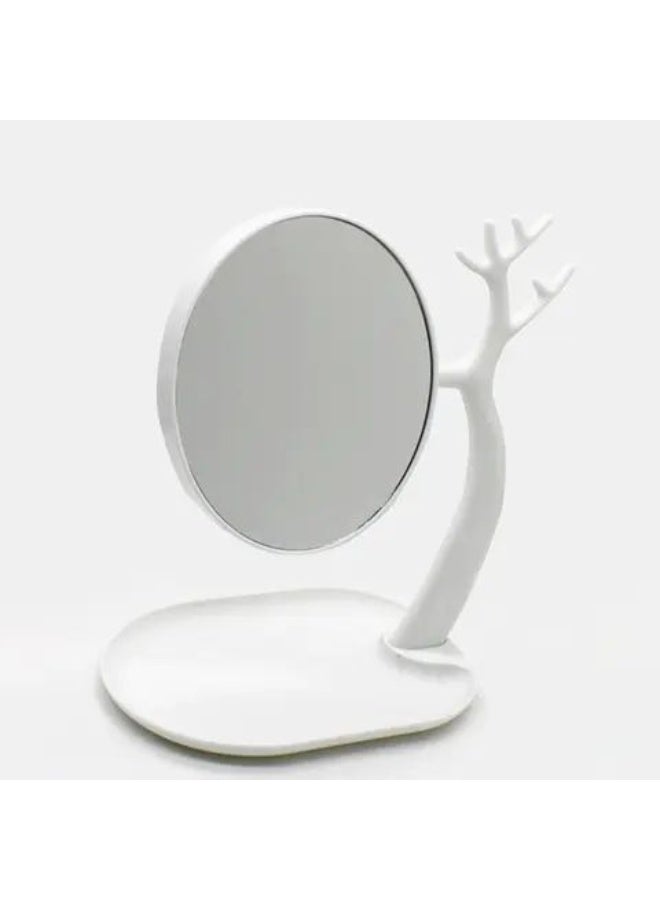 Moving mirror, decorative, magnified face + natural face, 27.5cm x 20.7cm - Image 1