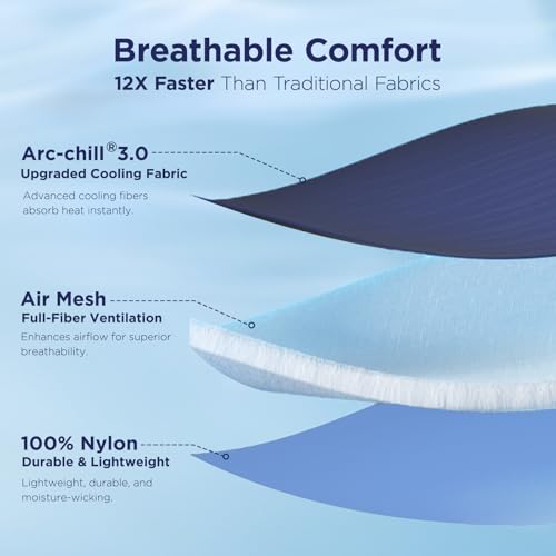 Elegear Queen Cooling Comforter for Hot Sleepers, Arc-Chill 3.0 Cool-to-Touch Fabric with Breathable Air Mesh Filling, Lightweight All-Season Temperature-Regulating Cooling Blanket Quilt, Blue - Image 4